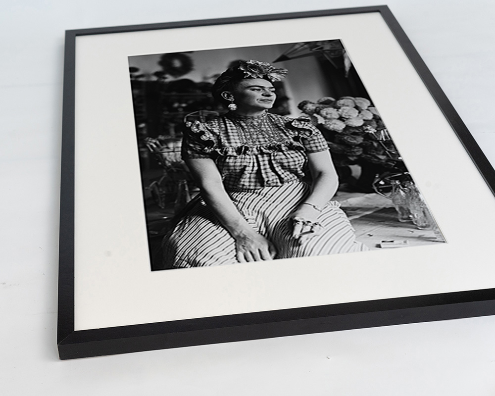 Black Thoughtful - Frida Kahlo. Wall art print with frame. for wholesale on Faire14