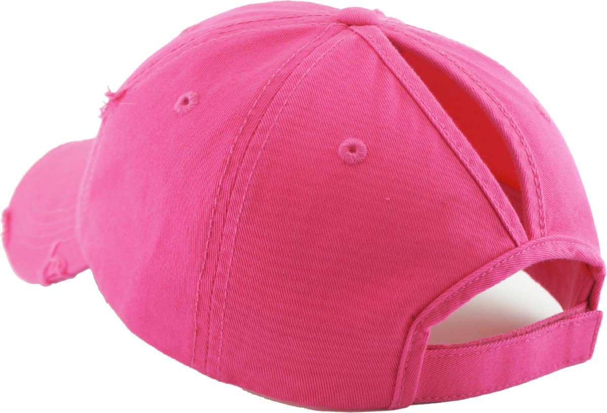 KBETHOS - Wholesale Ponytail Cap - Women's - Ponytail Washed Distressed Cotton Cap33