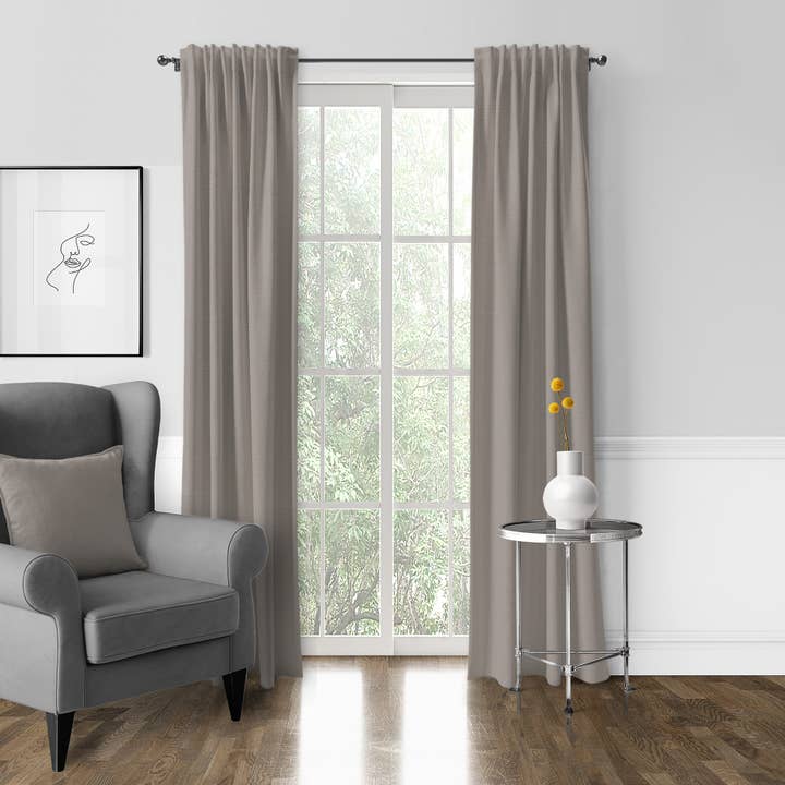 6ix Tailors Fine Linens - Wholesale Curtain - Nova Taupe Pole Top Drapery Panels