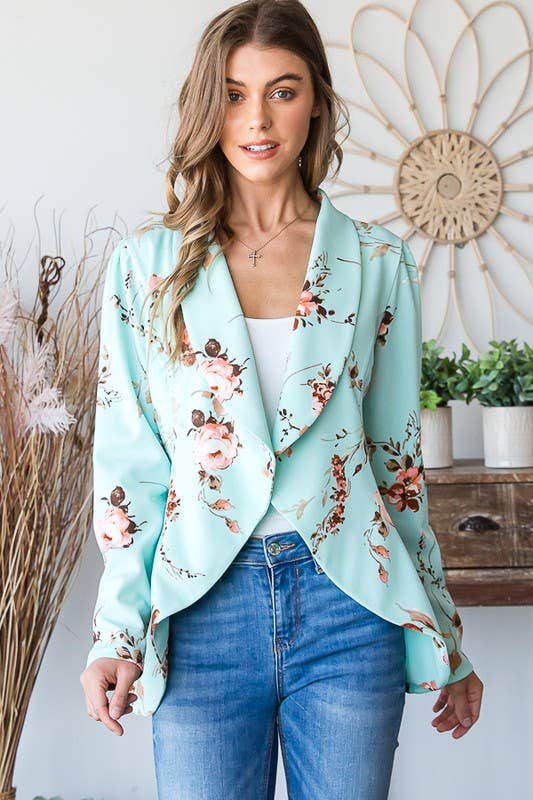 MINT SJ1206-21 FLORAL OPEN BLAZERS for wholesale on Faire6