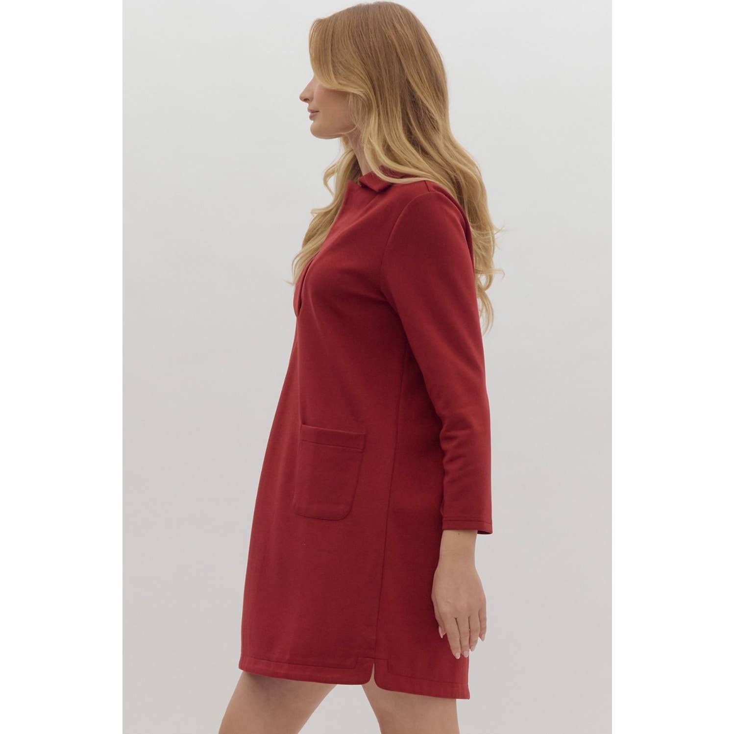 STYLE USA – Engroshandel Kjole - Dame – Massiv minikjole med v-hals krave12