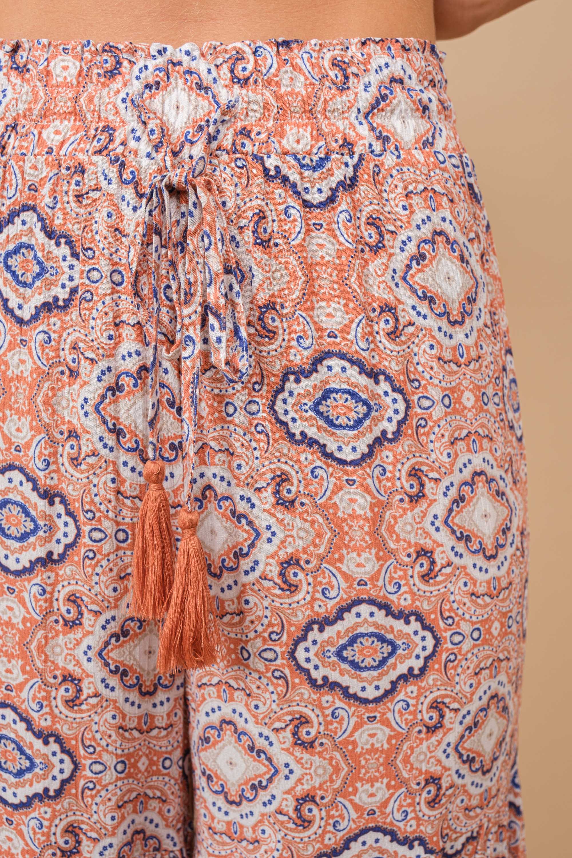 Blue B – Großhandel Hose – Damen – 34420P - Aztekische weite Hose mit gestuftem Geo-Blockmuster11