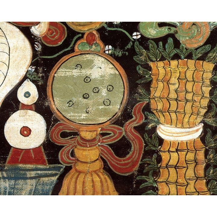 Rock Paper Scissors Wall Art - Venta al por mayor Ilustración - Lámina de arte tibetano vintage | Arte budista antiguo | Diosa de Lhasa | Pintura espiritual | Ofrenda secreta | Rollo de pancarta de Ryan Tshogs