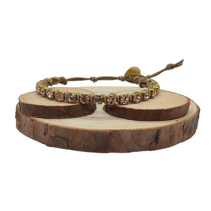 Armbanden met kristallen ketting medium - Vintage Rose voor wholesale door QUÉ MÁS JEWELS