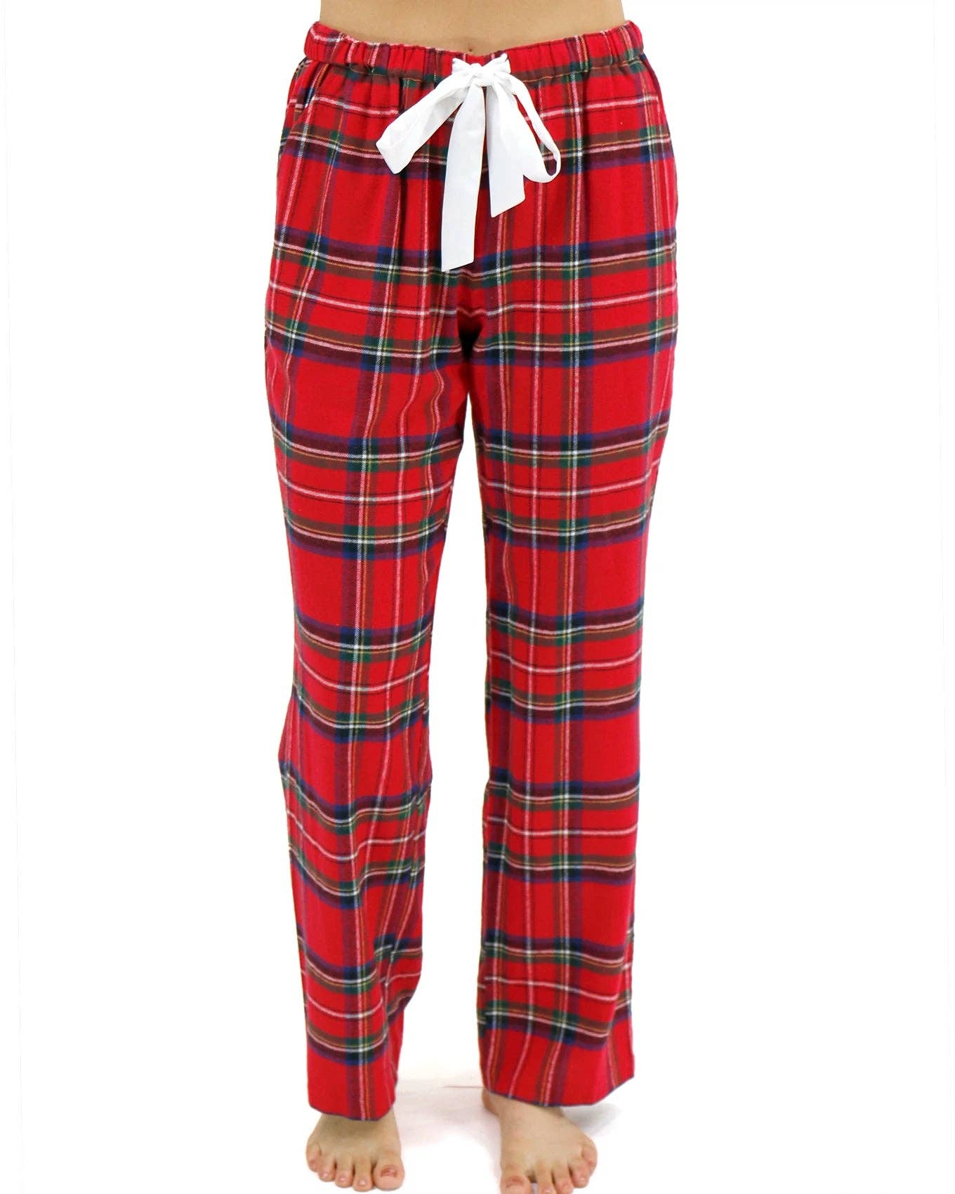 Flannel Christmas Pajama Pants in Red Plaid for wholesale on Faire6