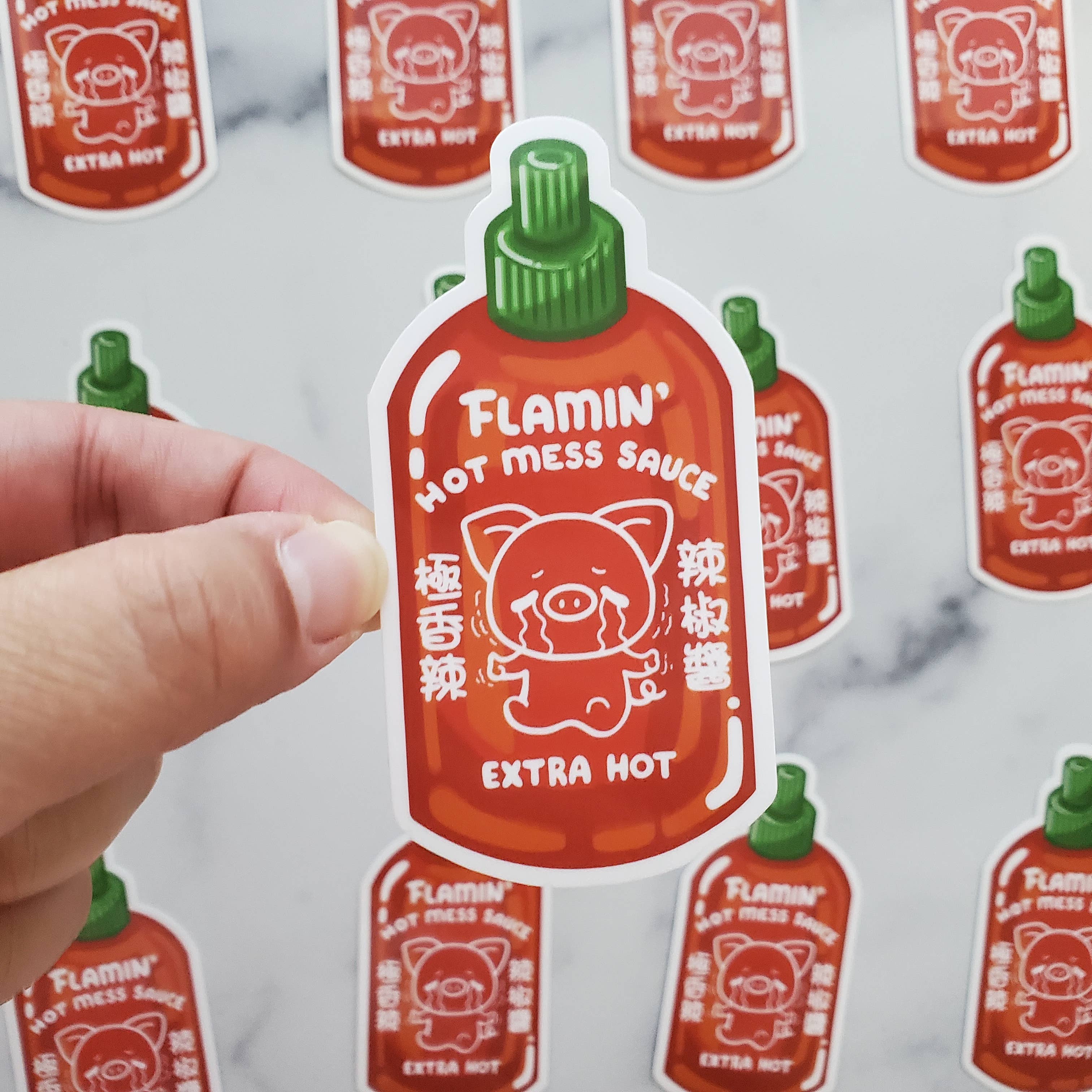 Muijistudio - Wholesale Sticker - Flamin' Hot Mess Sauce Sticker | Hot Sauce Spicy Lover Decal