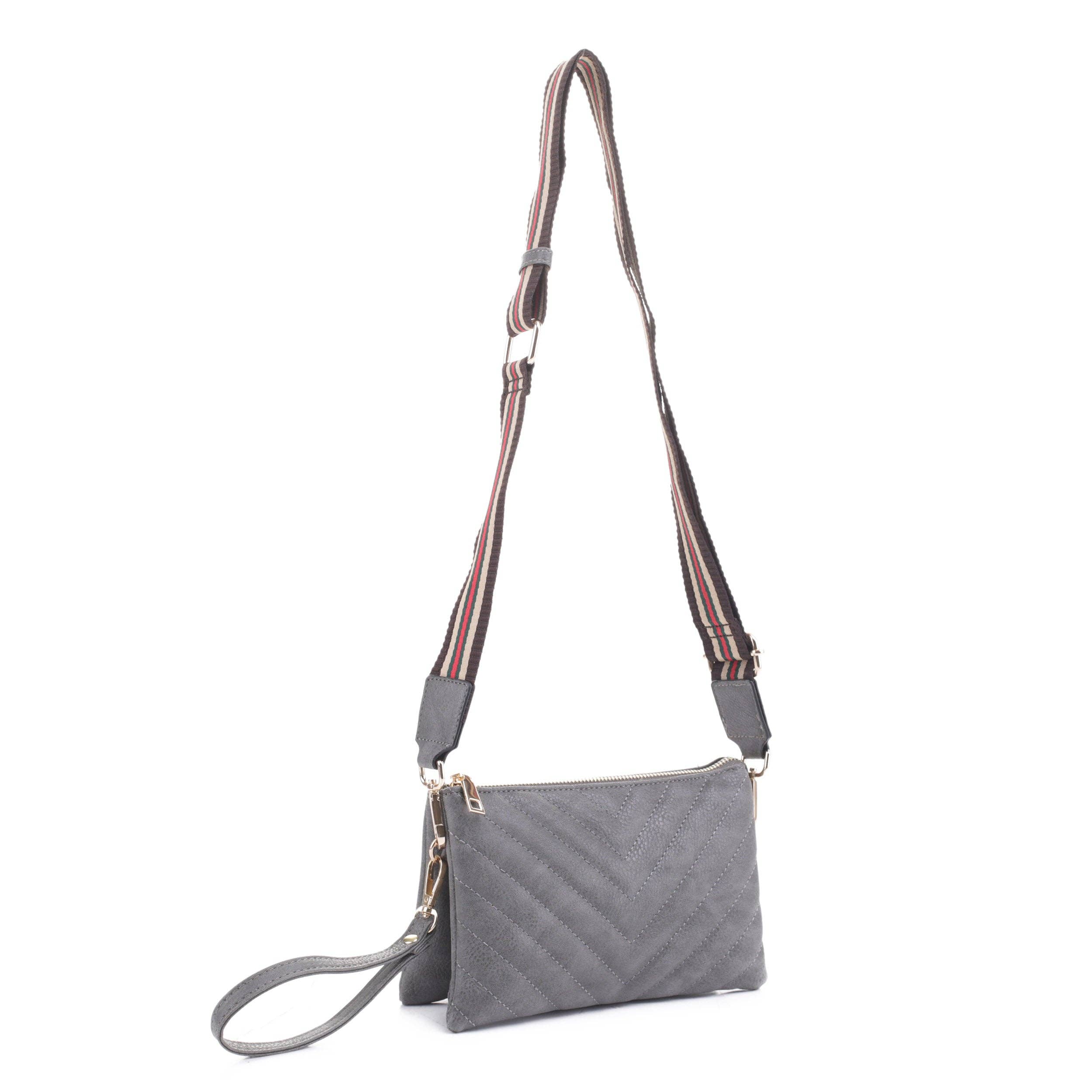 Isabelle Handbags - Vente Sac à bandoulière – femme - CVS20245 Sac bandoulière matelassé en chevrons avec sangle en toile9