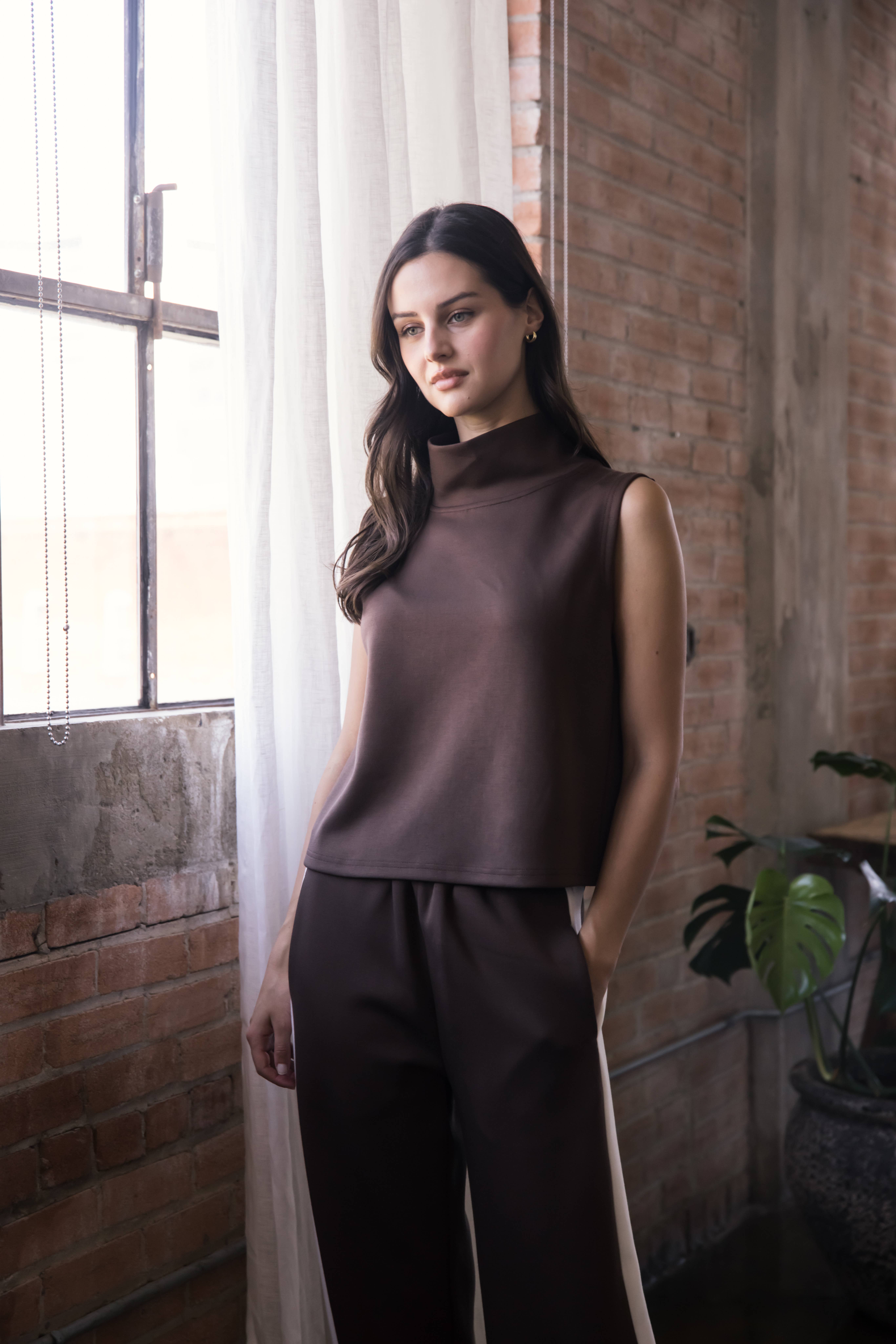 P. CILL - Wholesale Knit Top - Women's - P. CILL Butter Modal Cowl Neck Sleeveless Top37