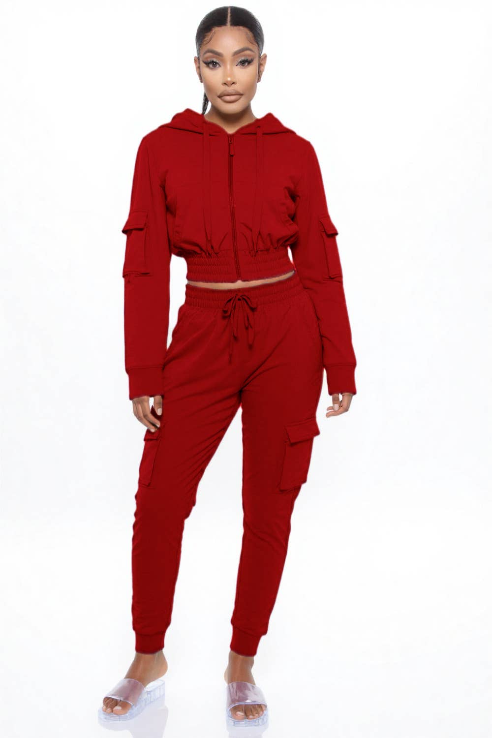 5besties inc - Wholesale Lounge Set - Women's - MULTI POCKET DETAIL HOODIES AND JOGGER SET1