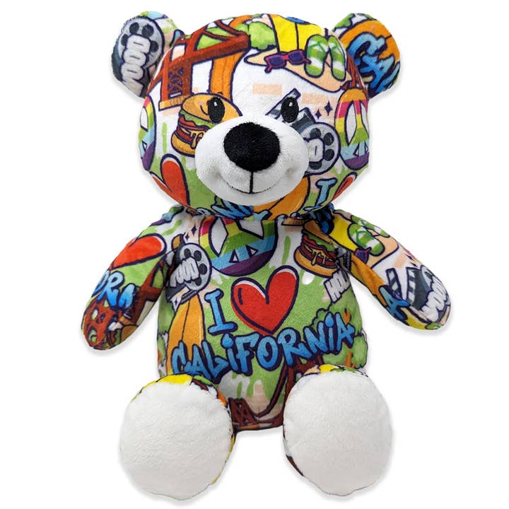 10" California Graffiti Teddy Bear • Eco for wholesale by Plushology® by RGU
