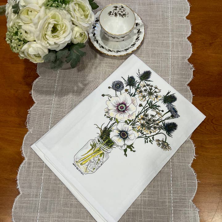 Vivid Cottage - Wholesale Tea Towel - Tea Towel - Anemone & Thistle1