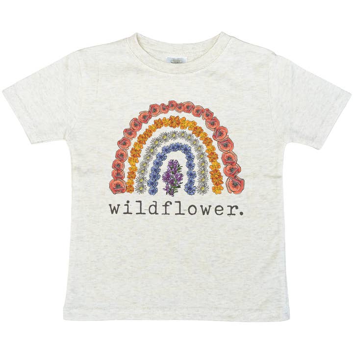 Camisola "Wildflower" Arco-Íris Flor Natureza Roupa para Meninas por atacado de Barefoot Baby