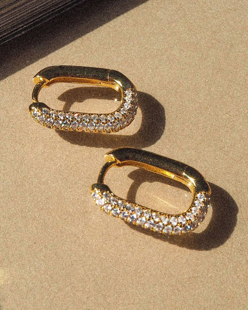 Luv AJ - Wholesale Huggie Earrings - Pave Chain Link Huggies- Gold (Ships Mid January)2
