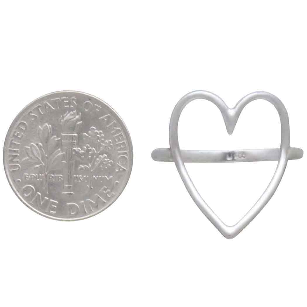 Nina Designs – wholesale Band/Stackad Ring – Stor hjärtformad ring i sterling silver av tråd3