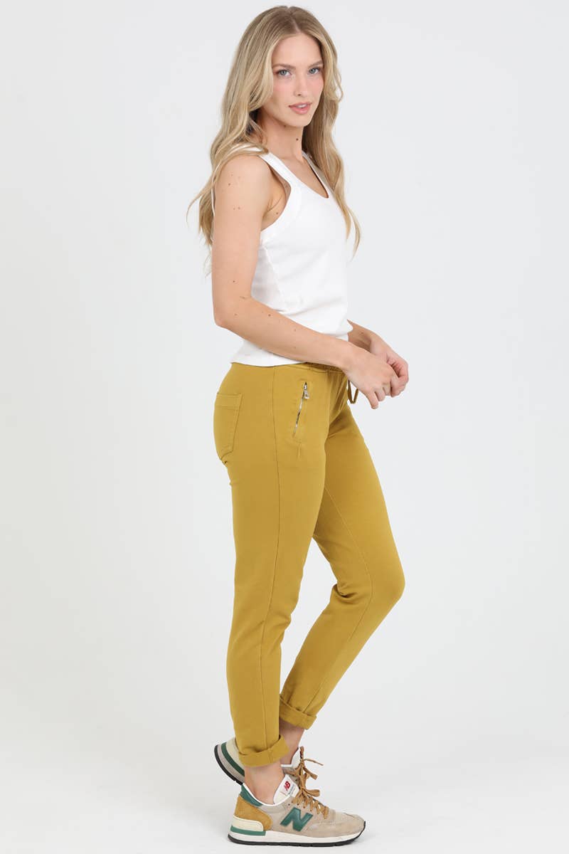 Nostalgia - Wholesale Lounge Sweatpants/Joggers - Women's - NP746-ASIS PULL ON TIE FRONT ZIPPER POCKET FRENCH TERRY JOGG10