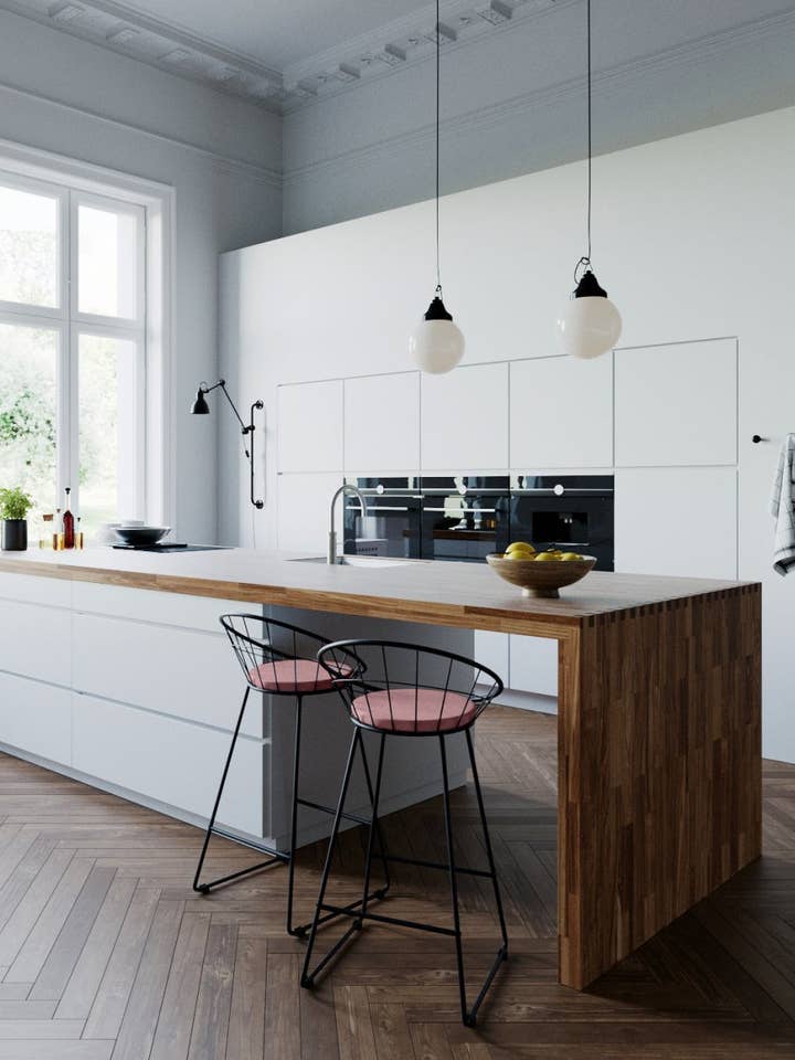 Tabouret de bar Joane velours rose vintage pour la vente par Potiron