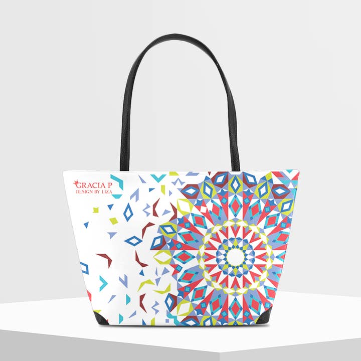 Bolsa V de Gracia P -Hecho en Italia- Mosaico blanco para venta al por mayor de GLOBALSHOP SRL