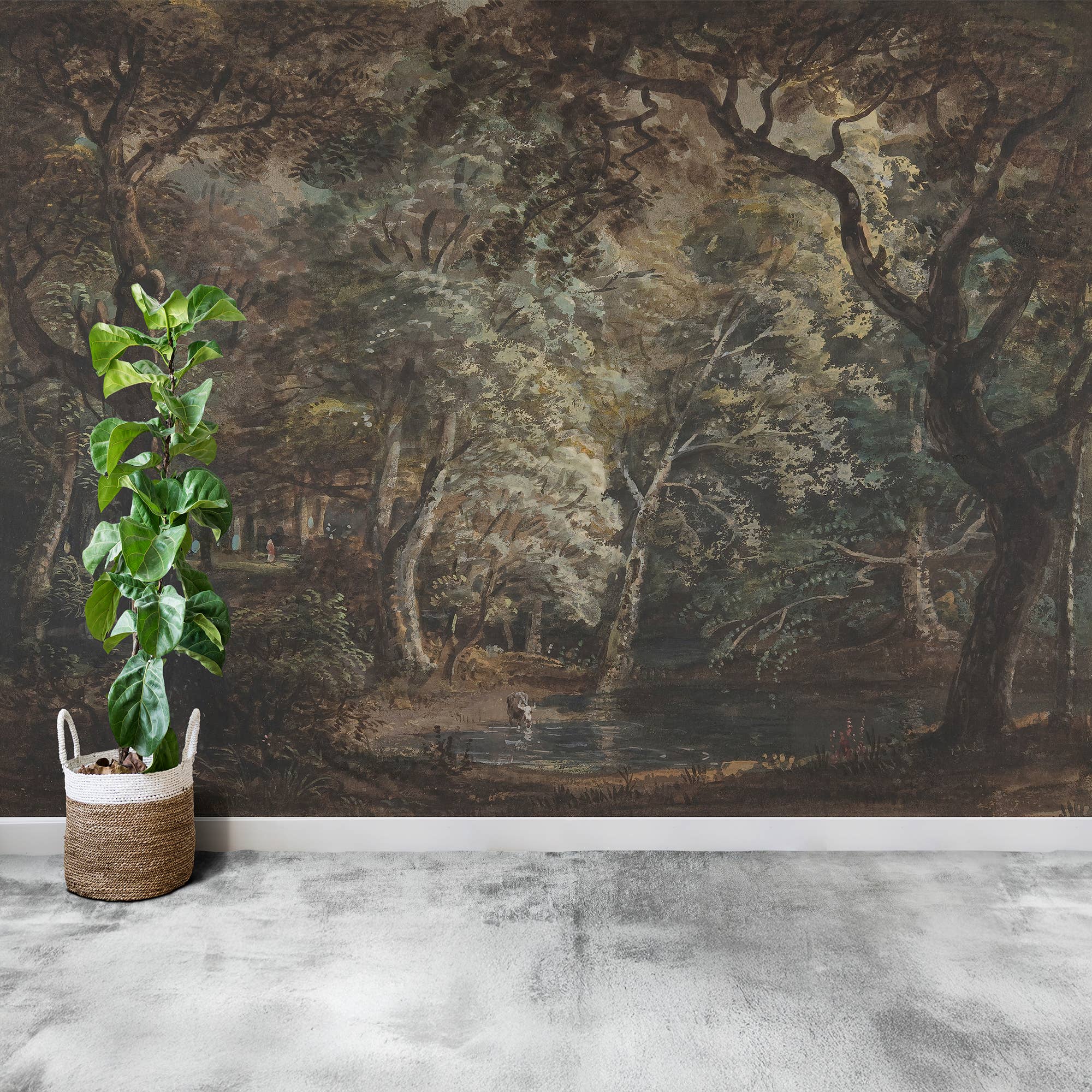 SimurgWallArts - Wholesale Wallpaper - Dark Forest Peel and Stick Wall Mural, Vintage Wallpaper2