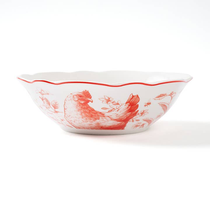 Blue Stallion Farm - Wholesale Serve Bowl - RED & WHITE GERTRUDE SALAD BOWLS SET OF 4 WITH GIFTBOX1