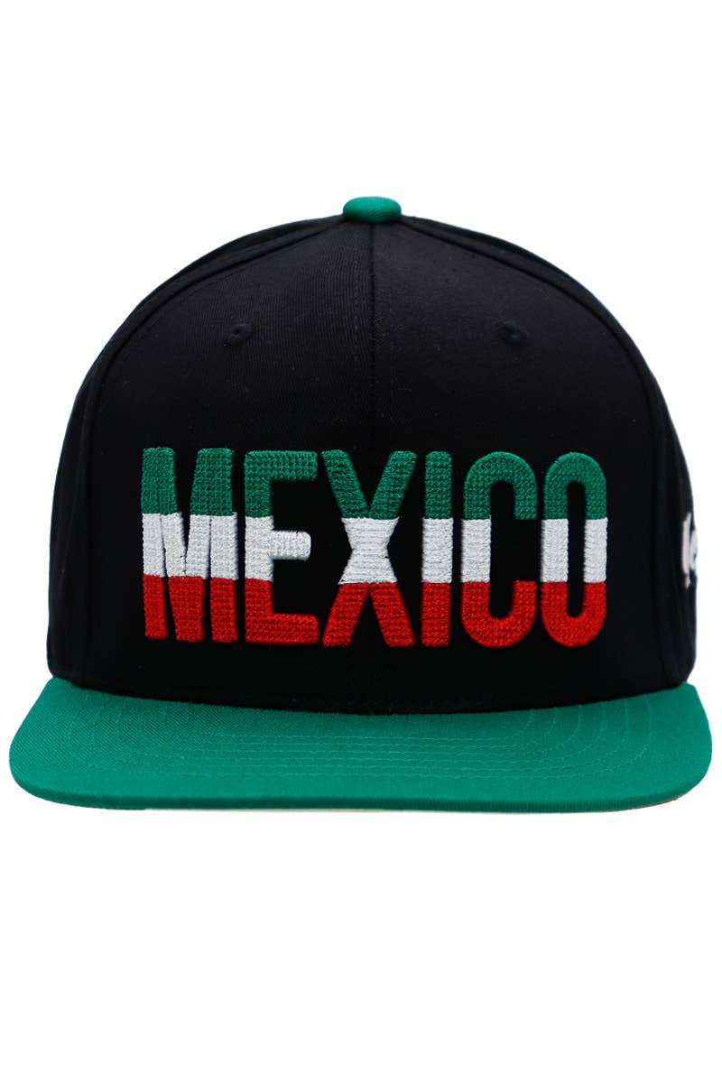 Cap Zone – Boné - Unissexo por atacado – México Corrente Logotipo Bandeira Costura Sob Bill Print Flat Snapback6