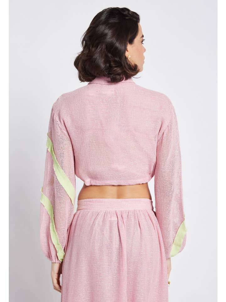 Be Sunset - Wholesale Button Down Shirt - Women's - Ripple Pink Top6