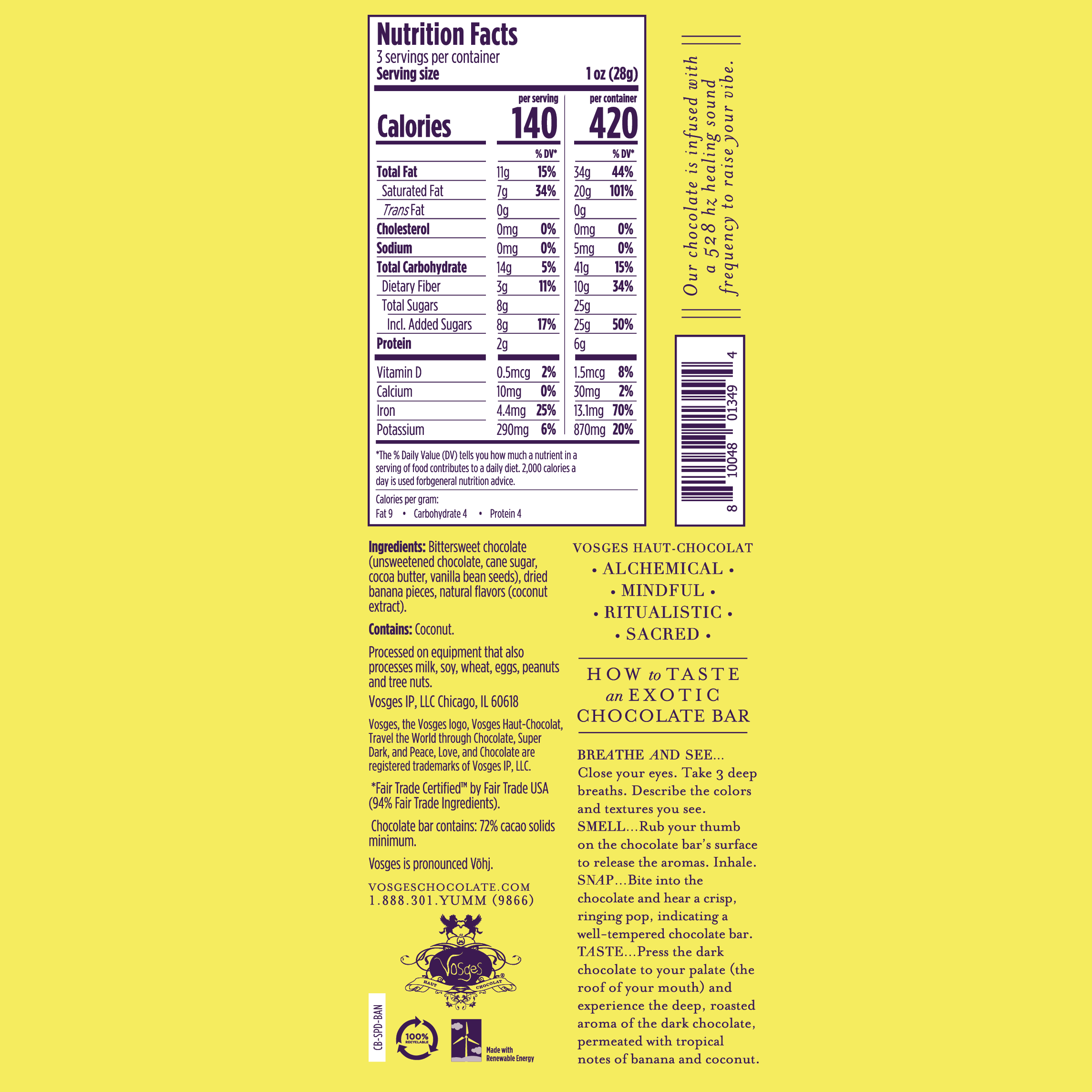 Vosges Haut-Chocolat - Wholesale Chocolate Bar - Dark Chocolate Bar w/ Banana & Coconut - Gourmet5