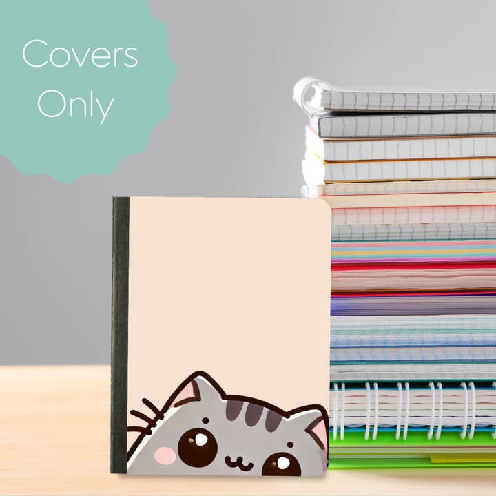 Couverture de Cahier de Composition Mini Kawaii Chat pour la vente par Oily Graphic Creations