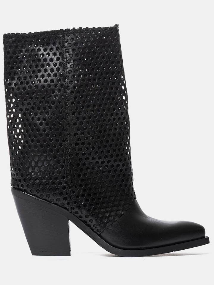 Botas texanas em couro preto XD2007 por atacado de METISSE