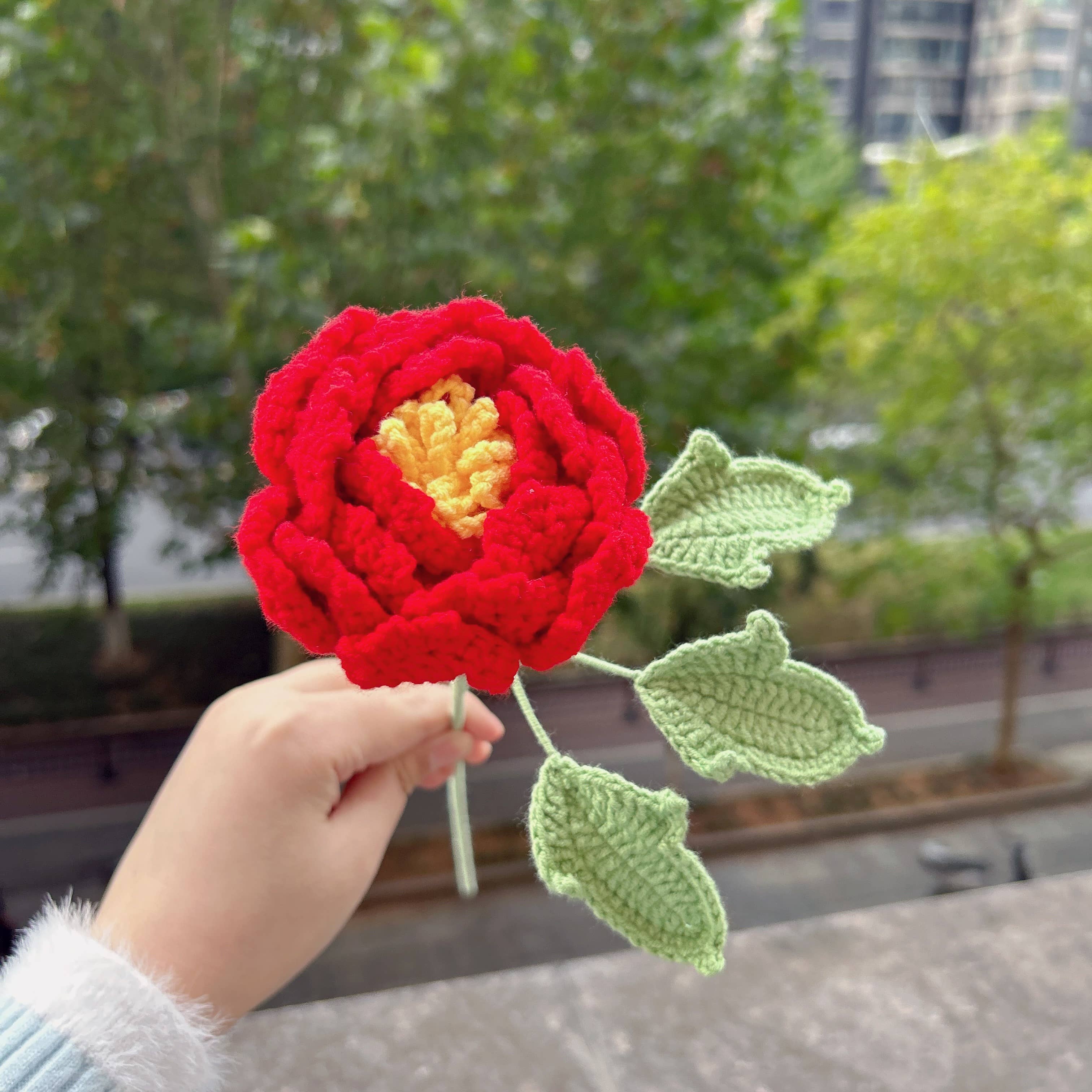 Lilyrosy（Duty free) – Engroshandel Kunstige blomster – Lilyrosy hæklede pæonblomster, håndlavede gaver8