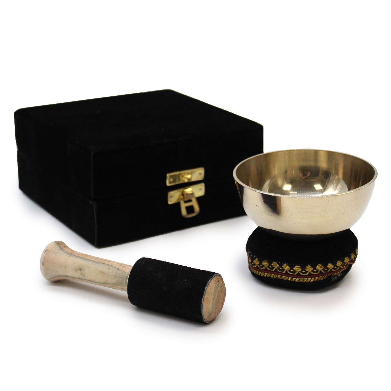Ancient Wisdom - Wholesale Meditation Supplies - Brass Singing Bowl Gift Set - 9cm2