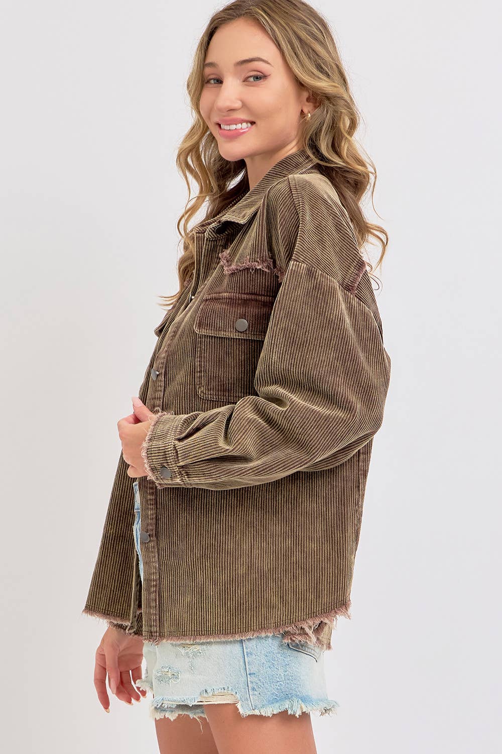 Sweet Lovely by Jen - Wholesale Shirt Jacket/Shacket - Women's -  CORDUROY SHACKET MINERAL WASHED COWBOY WESTERN COMBINED0