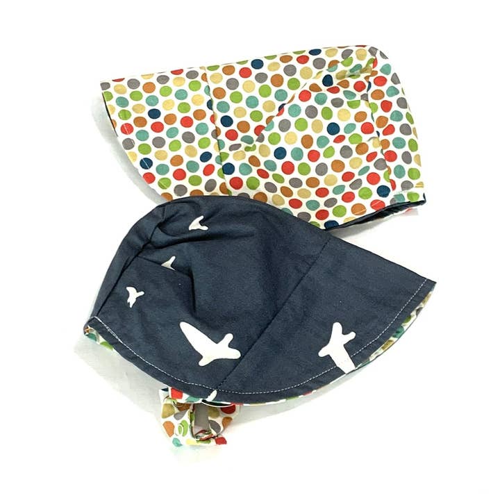 ecoBonnet in Organic Dotted Flight for wholesale by Urban Baby Bonnets