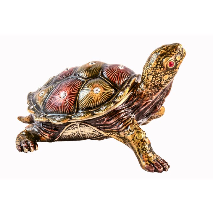 Turtle Trinket Box. Hand Made with Swarovski Crystals for wholesale by Ciel Collectables
