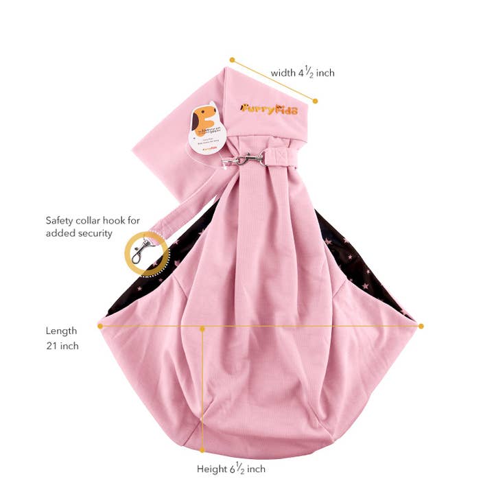 Furry Fido Pet Supplies – Engroshandel Kæledyrstransporttaske – Kat/hund – Furry Fido klassisk vendbar bæresele til kæledyr – lyserød3