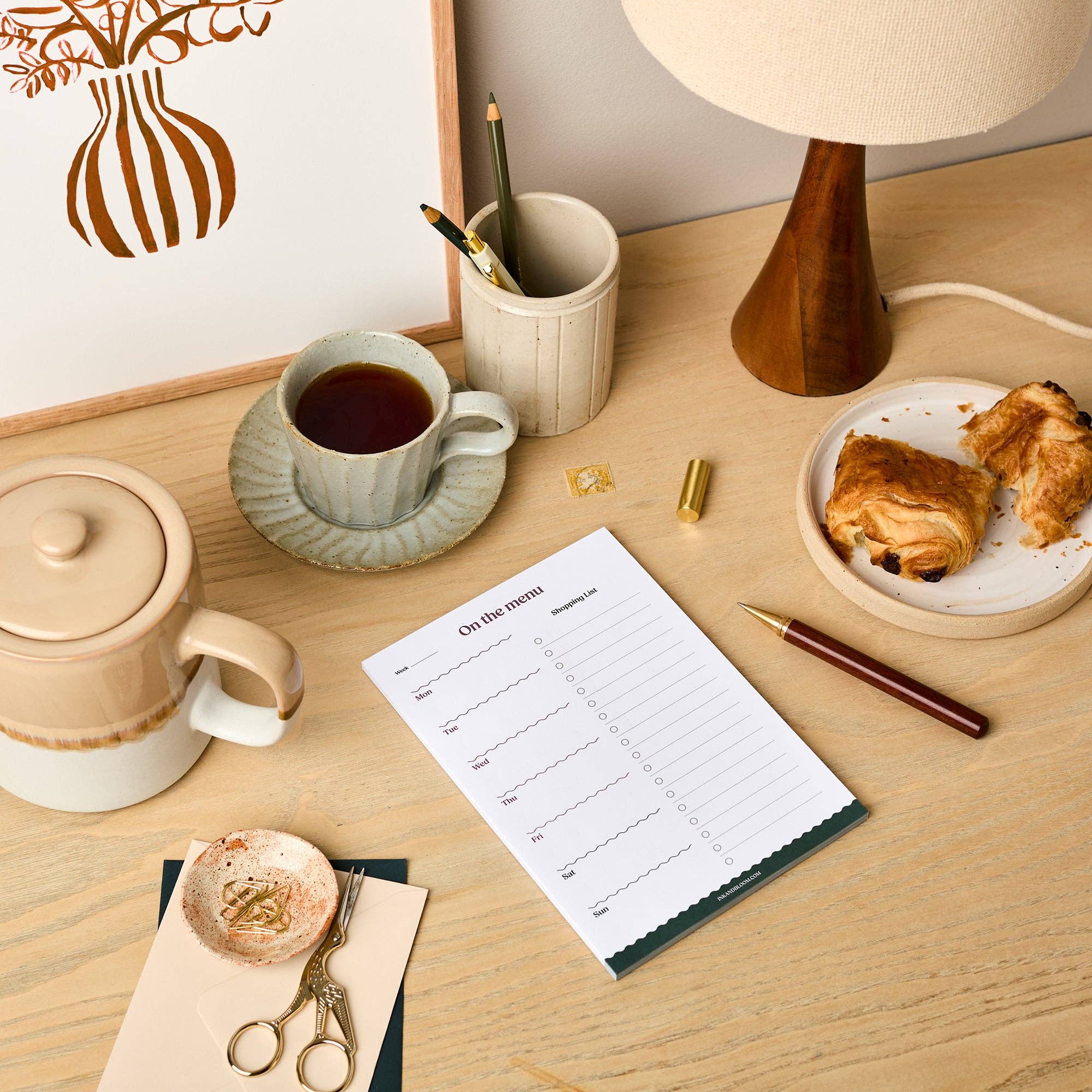 Ink & Bloom - Vente Agendas - Bloc-notes A5 pour planificateur de repas hebdomadaire avec liste de courses2