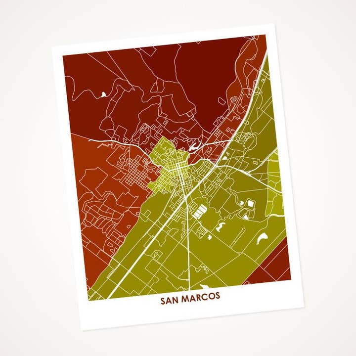 Juanita's Adventures - Wholesale Art Print - Juanitas San Marcos Map Print0