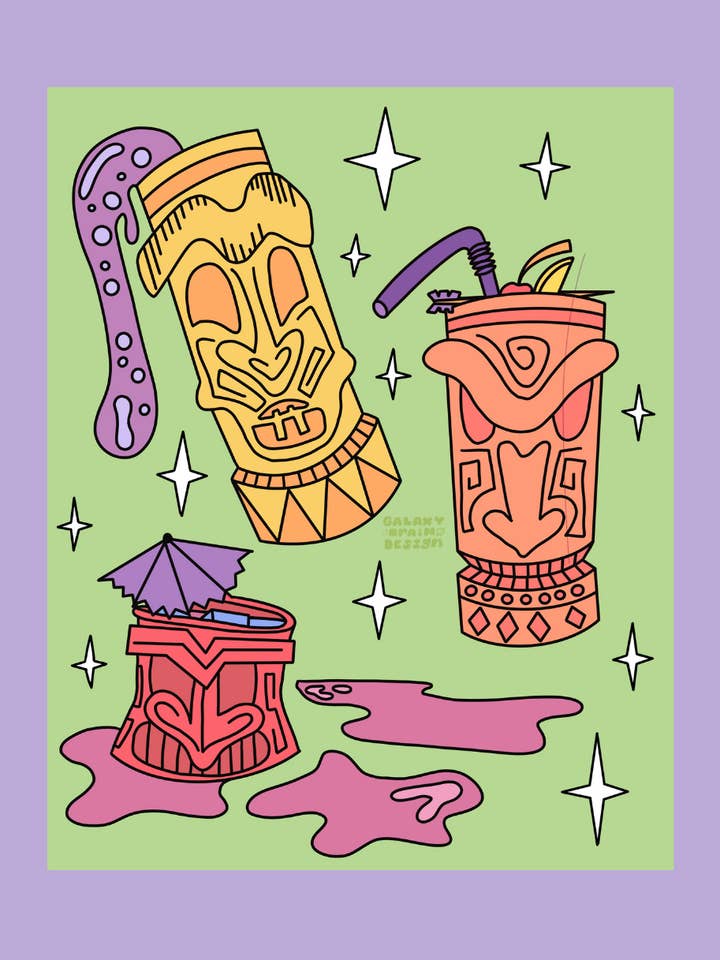 Tiki-Zeit-Druck für den Großhandel von Galaxy Brain Design