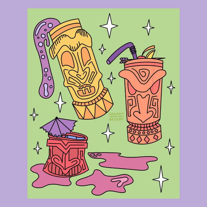 Galaxy Brain Design - Wholesale Art Print - Tiki Time Print