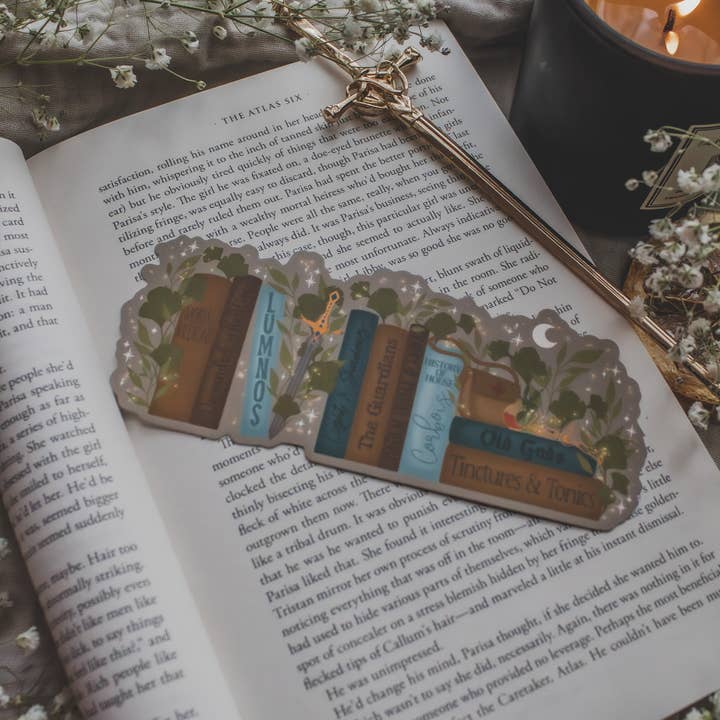 Meaggie Moos - Wholesale Bookmark - Diem's Bookshelf Die-Cut Bookmark | Everflame2
