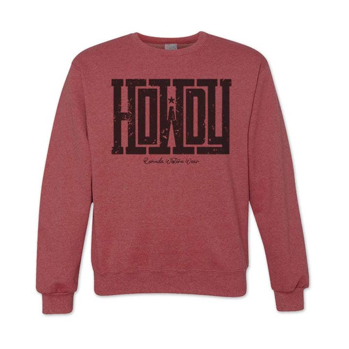 Howdy - Sweatshirt unisexe adulte occidental pour la vente par Remuda Western Wear