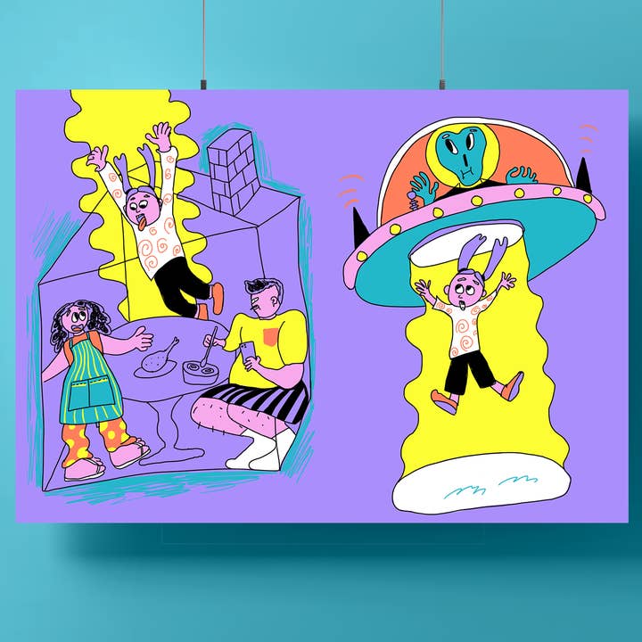 Alien abduction Print for wholesale by Yangsgallery