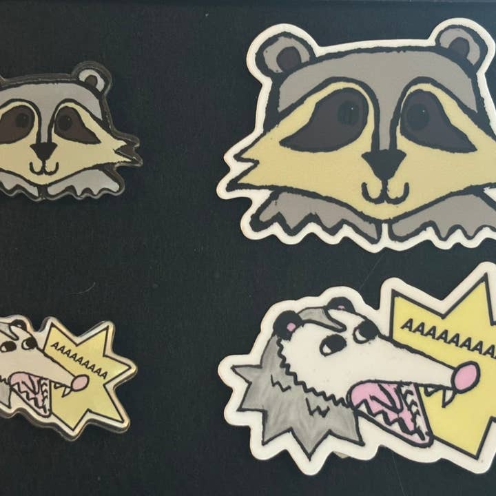 MegandMoonCo - Wholesale Lapel Pin/Button - Raccoon Acrylic Pin