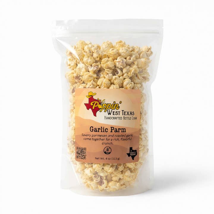 Garlic Parm Popcorn - 9 cups for wholesale by Poppin' West Texas