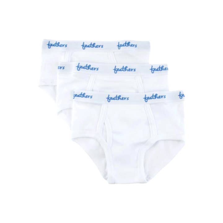Solid White Briefs for wholesale by Feathers USA