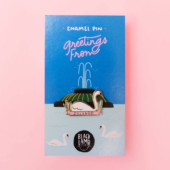 Alfinete de esmalte Orlando Swans ativo por atacado de Black Lamb Studio