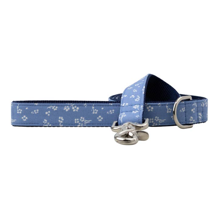 French Blue Blooms Dog Leash for wholesale by Crew LaLa
