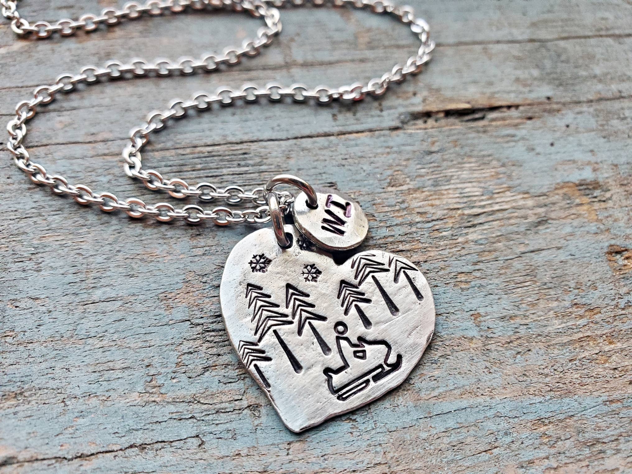 Kathryn's Collection - Wholesale Pendant/Charm Necklace - Snowmobile Heart Necklace (customizable)  2