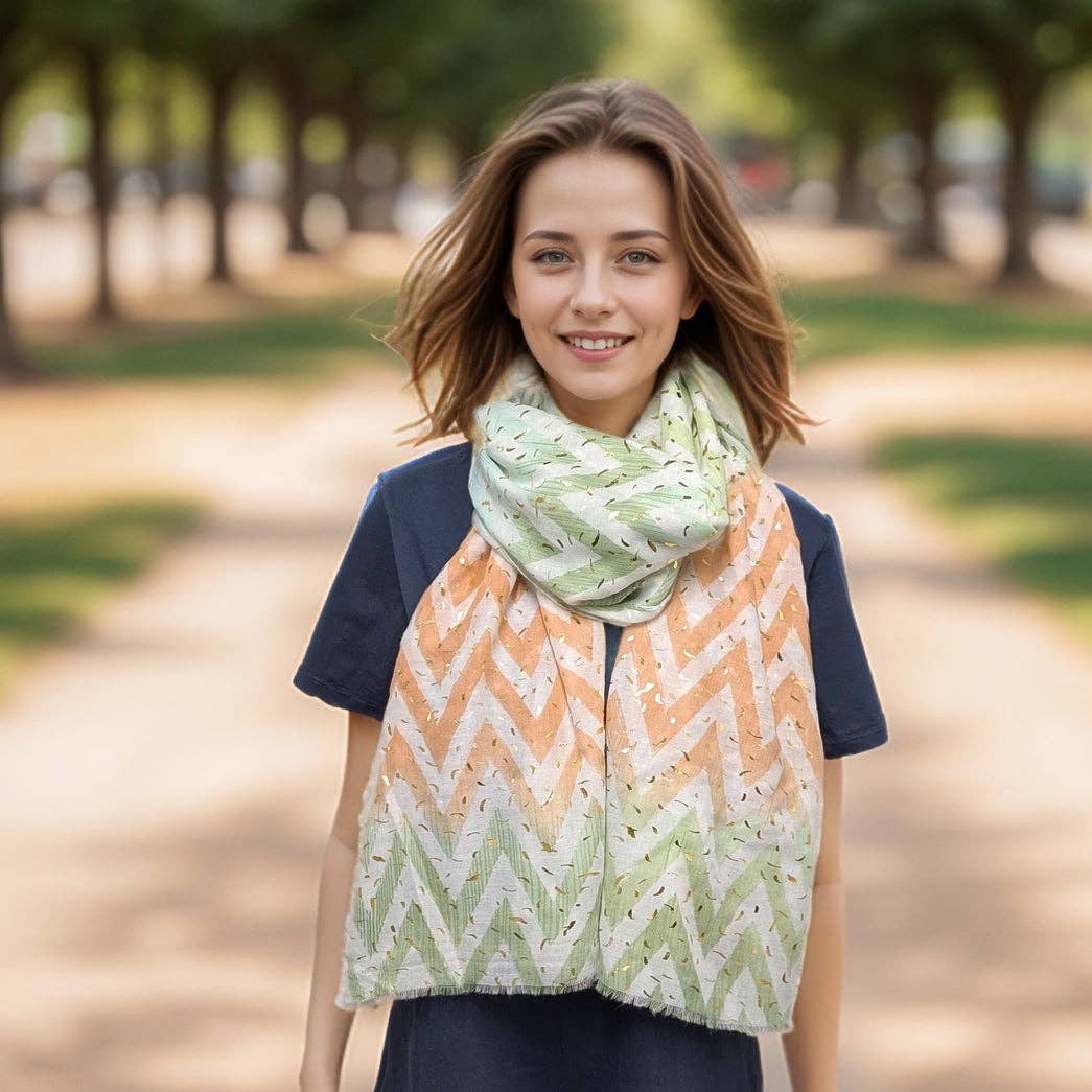 Black Ginger - Wholesale Sjaal - Dames - ZigZag Sprinkles Sjaal (70x180cm) - Watermeloen0