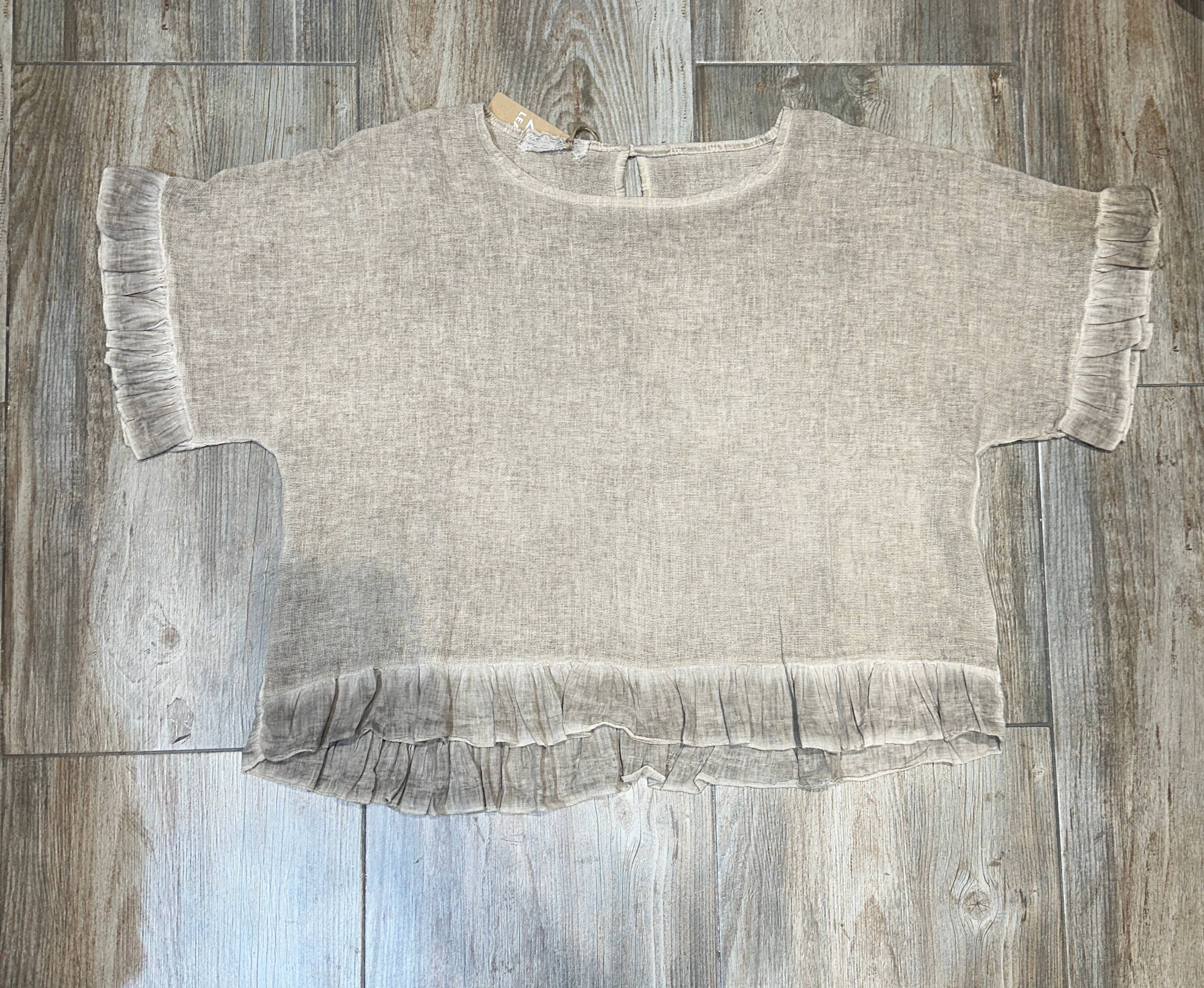LÉA & LUC - Wholesale Blouse - Women's - Plain blouse in 50% Linen and 50% Cotton REF. 874724