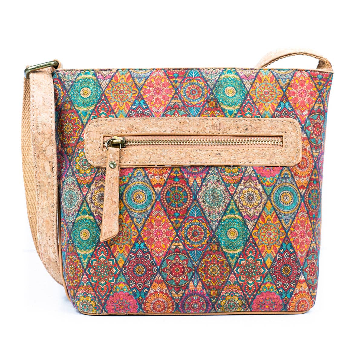 Meninas Bonitas Cork - Wholesale Crossbody Bag - Women's - Cork Pattern Printed Women's Crossbody Bag BAG-22941